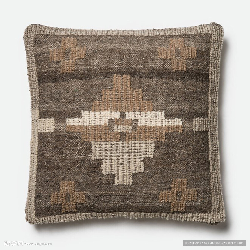 几何图案手工编织抱枕