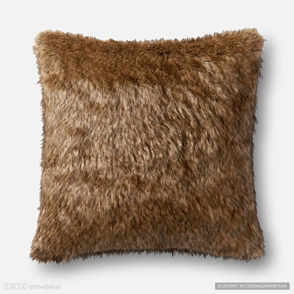 棕色毛绒抱枕