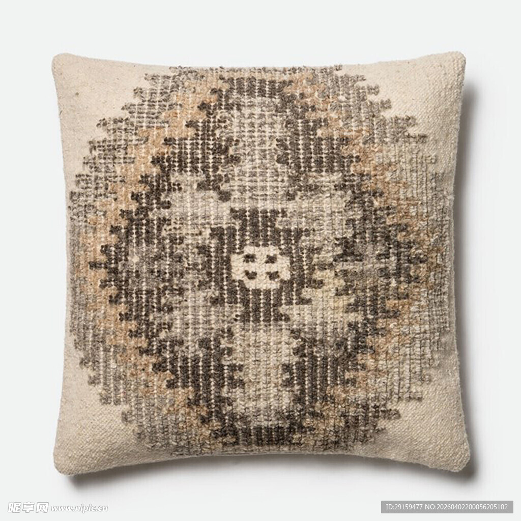 几何图案米色抱枕