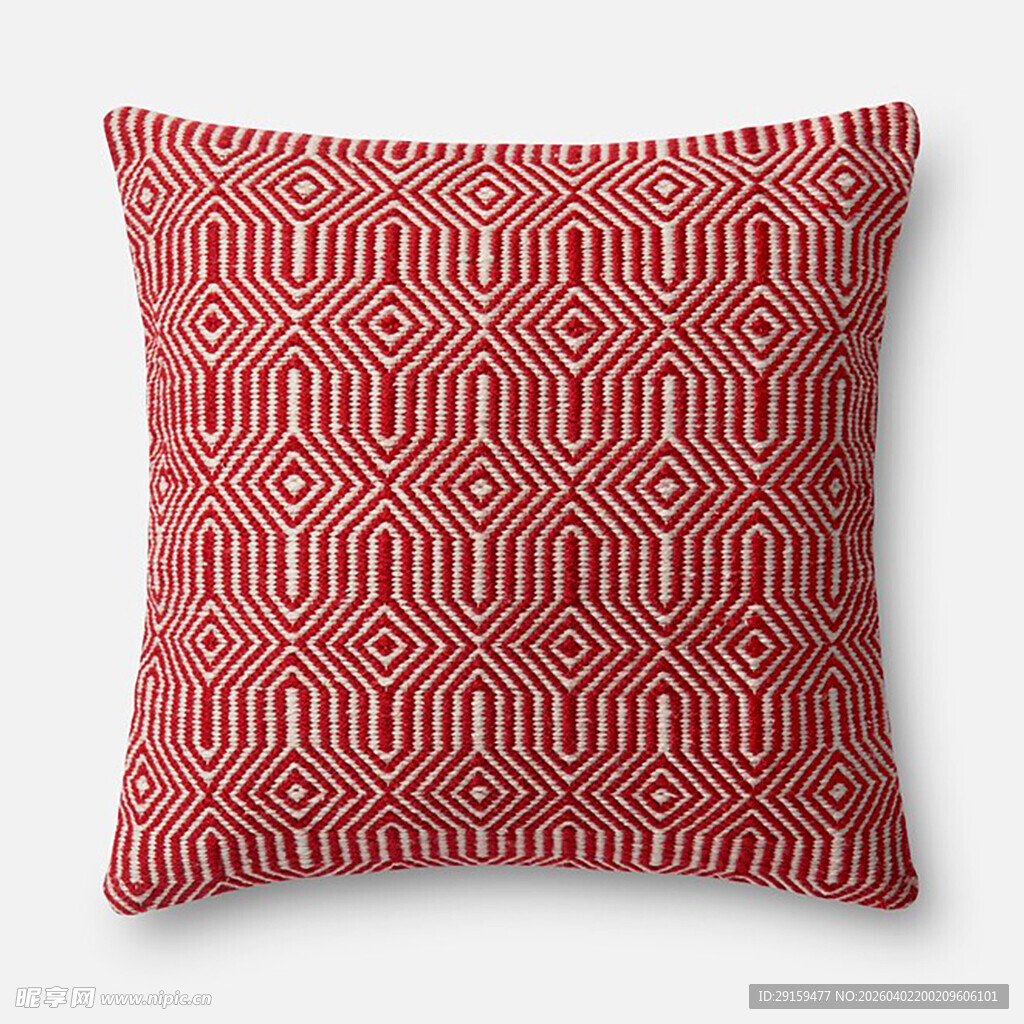 红色几何图案抱枕