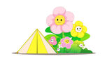 花丛中的可爱小帐篷