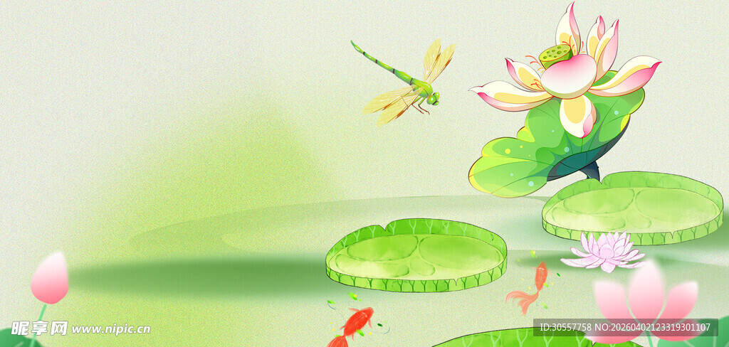 荷塘翠鸟荷花灵动美景