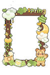 春季花朵小熊边框