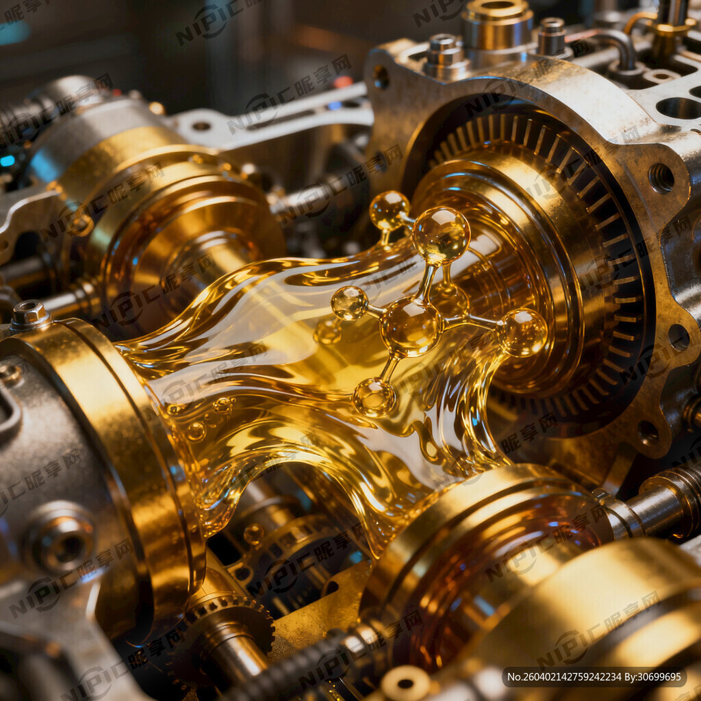 科幻油分子 发动机 金色