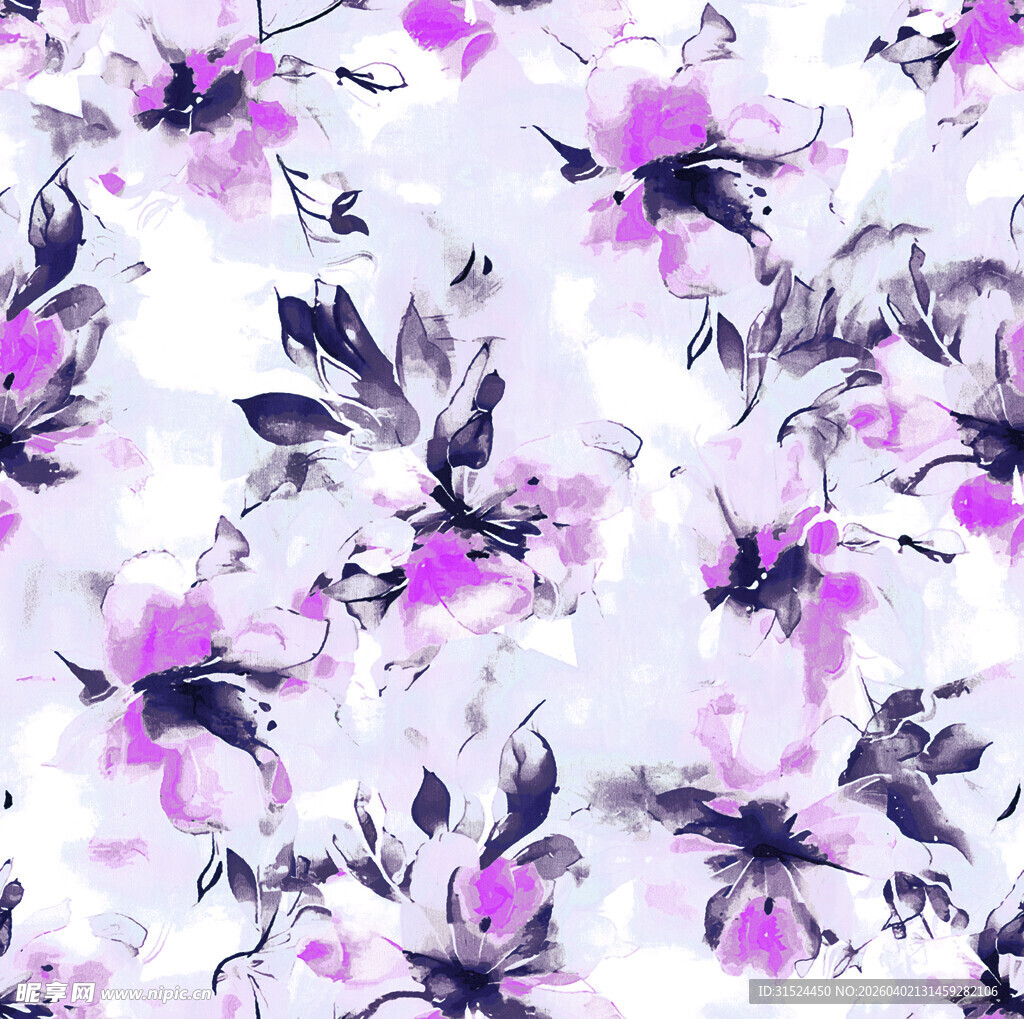 紫色花卉图案背景纹理