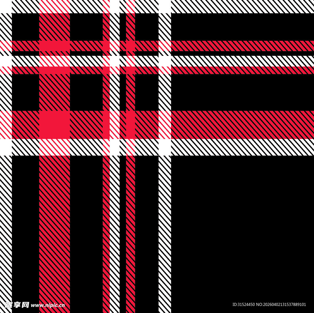 红黑格纹织物图案