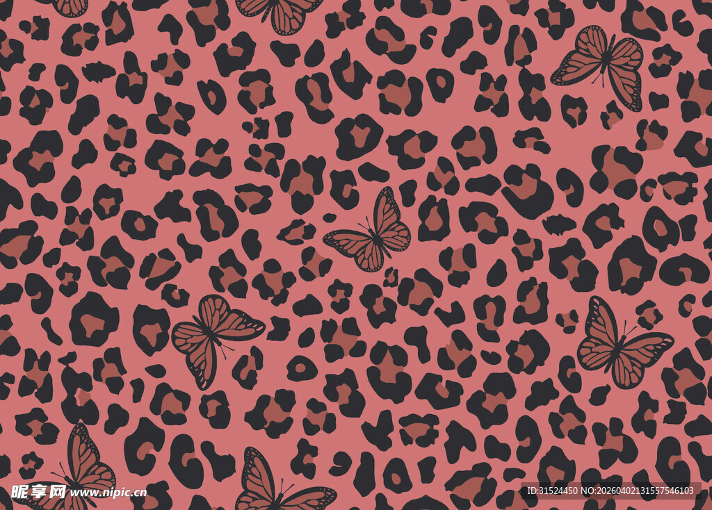粉色豹纹图案纹理背景