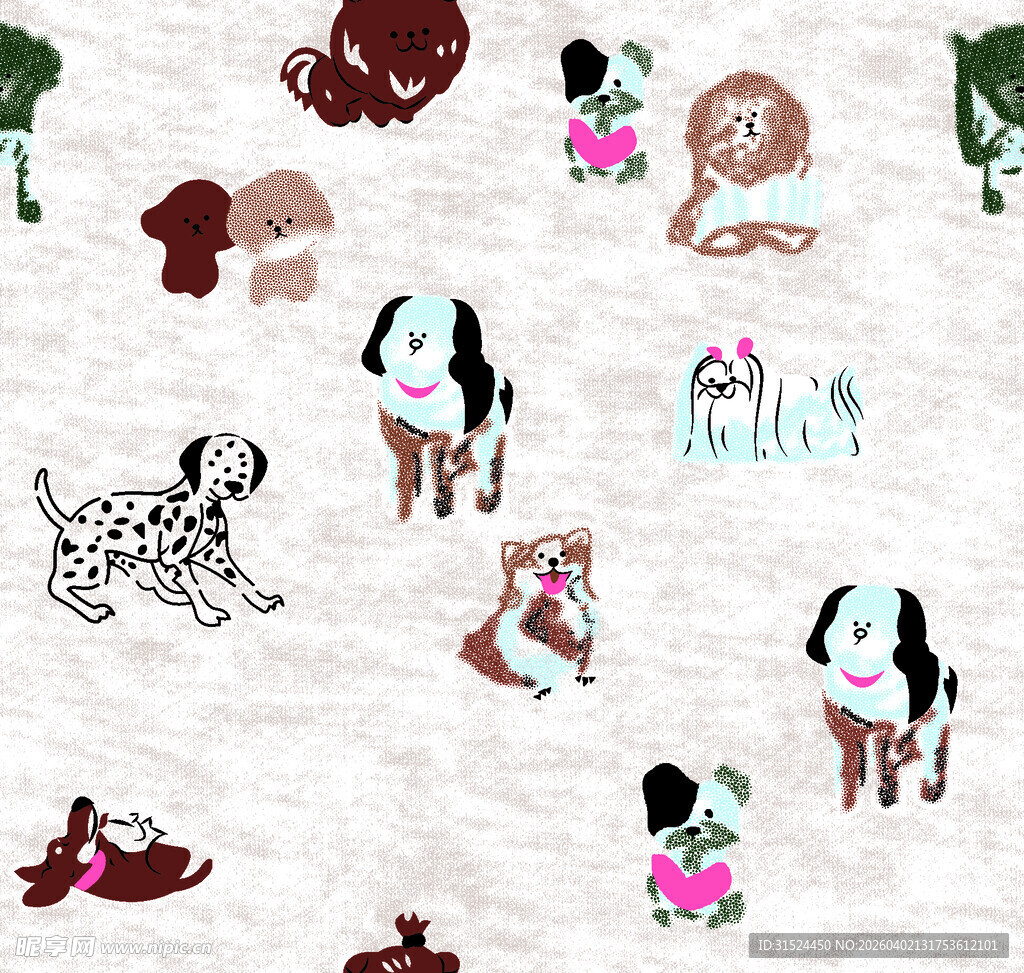 可爱狗狗图案背景