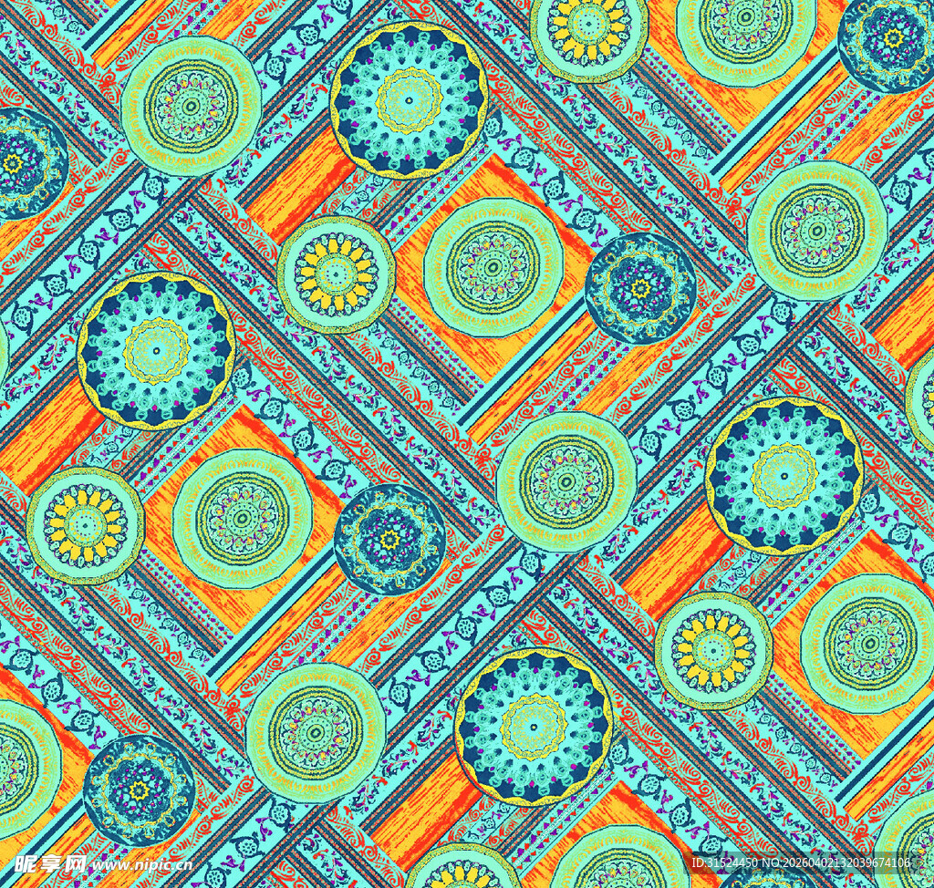 多彩几何图案无缝背景图