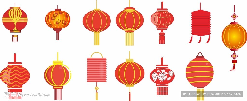 多样中式灯笼展示