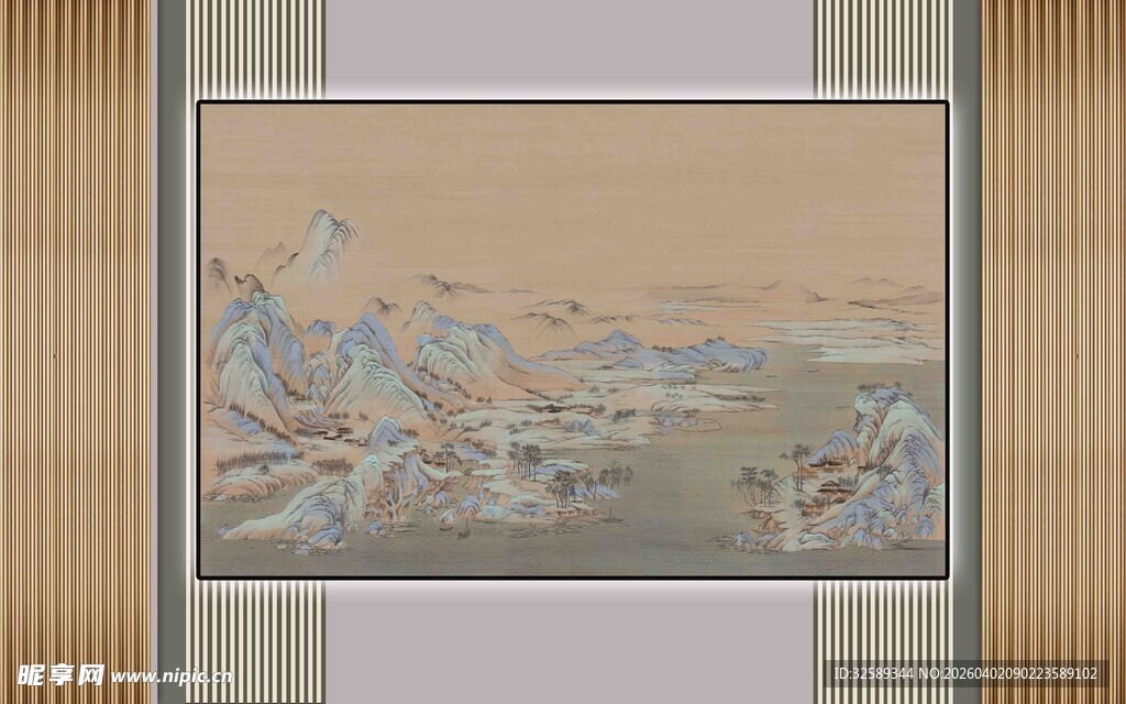 古代山水人物场景画作