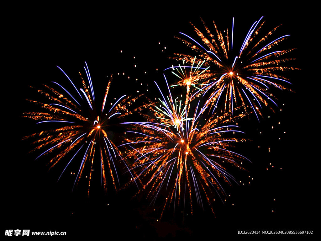 绚丽烟花绽放夜空