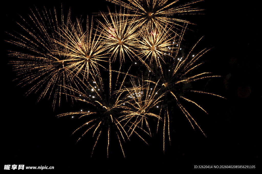 夜空中绽放的绚烂烟花