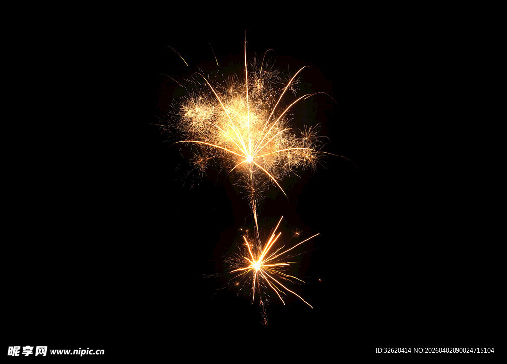 黑色背景中的璀璨烟花