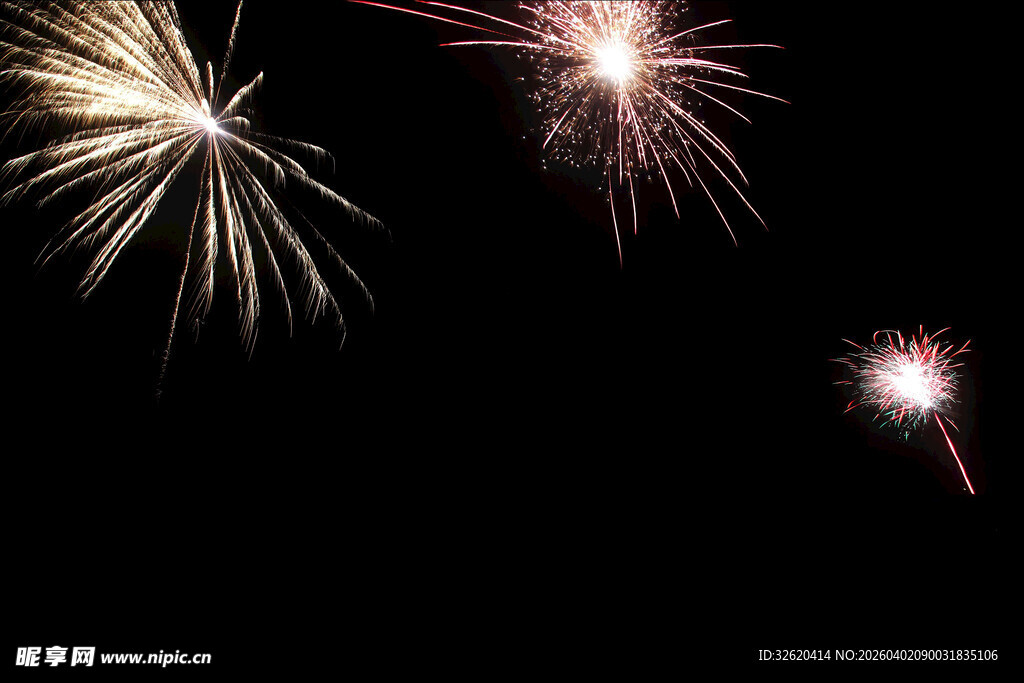 夜空中绚烂的烟花绽放