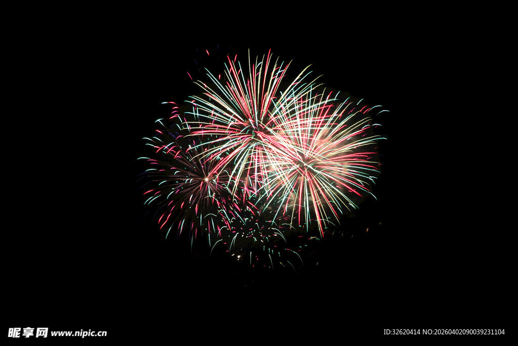 绚丽烟花绽放夜空