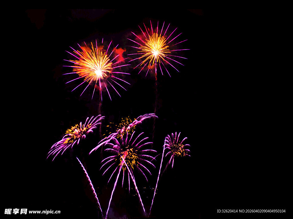 绚丽烟花绽放夜空