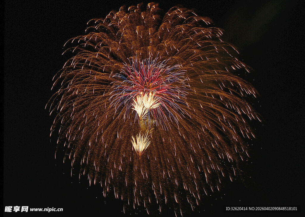 夜空中绽放的绚丽烟花