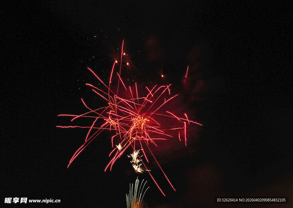 夜空中绽放的绚烂烟花