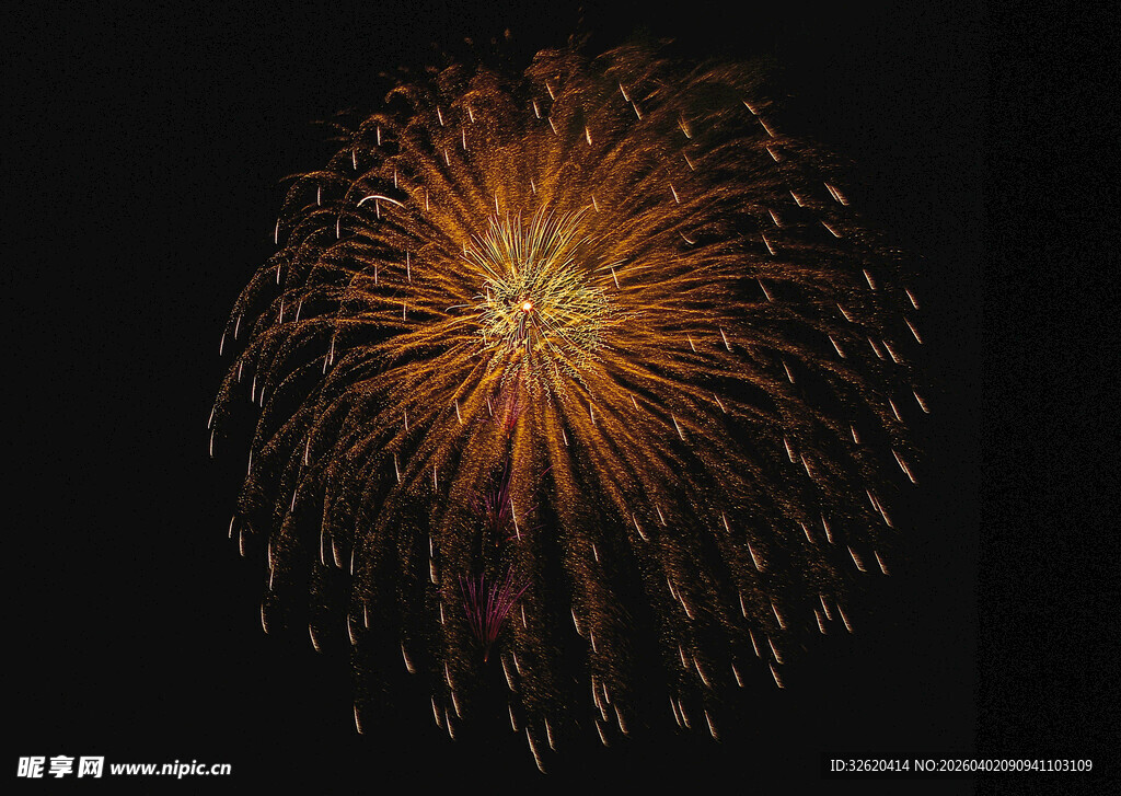 夜空中绽放的绚烂烟花