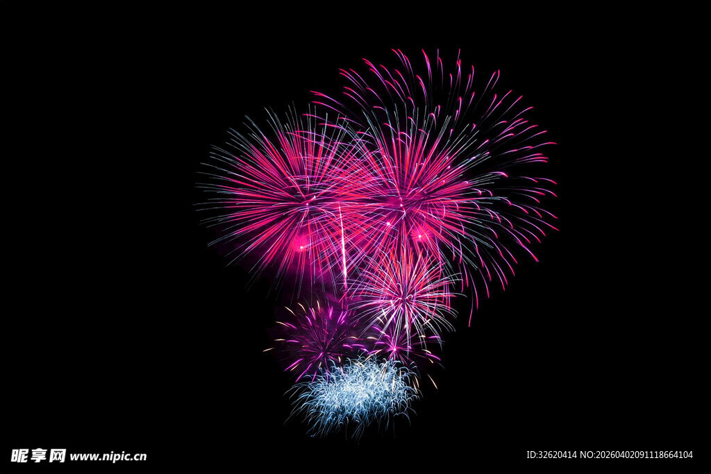 绚丽烟花绽放夜空