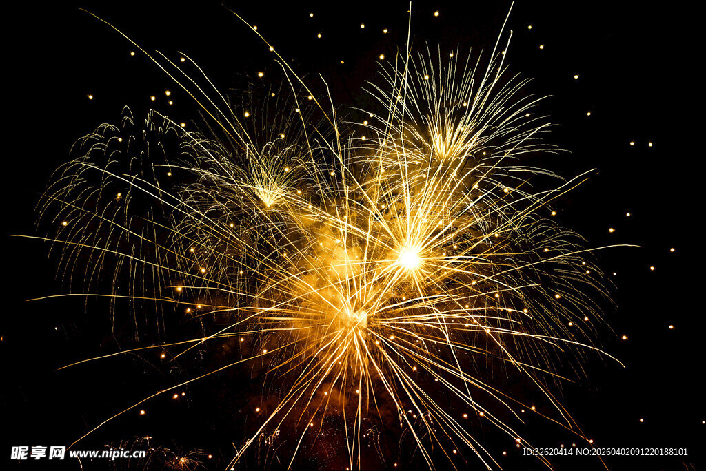 绚丽烟花绽放夜空