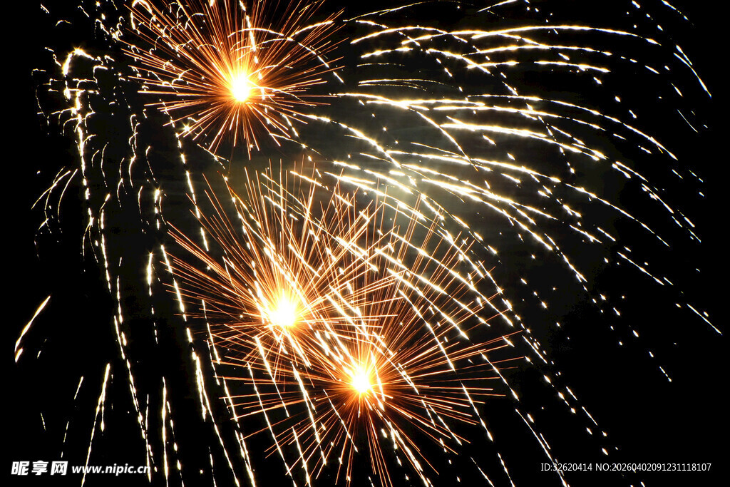 夜空中绚烂的烟花绽放