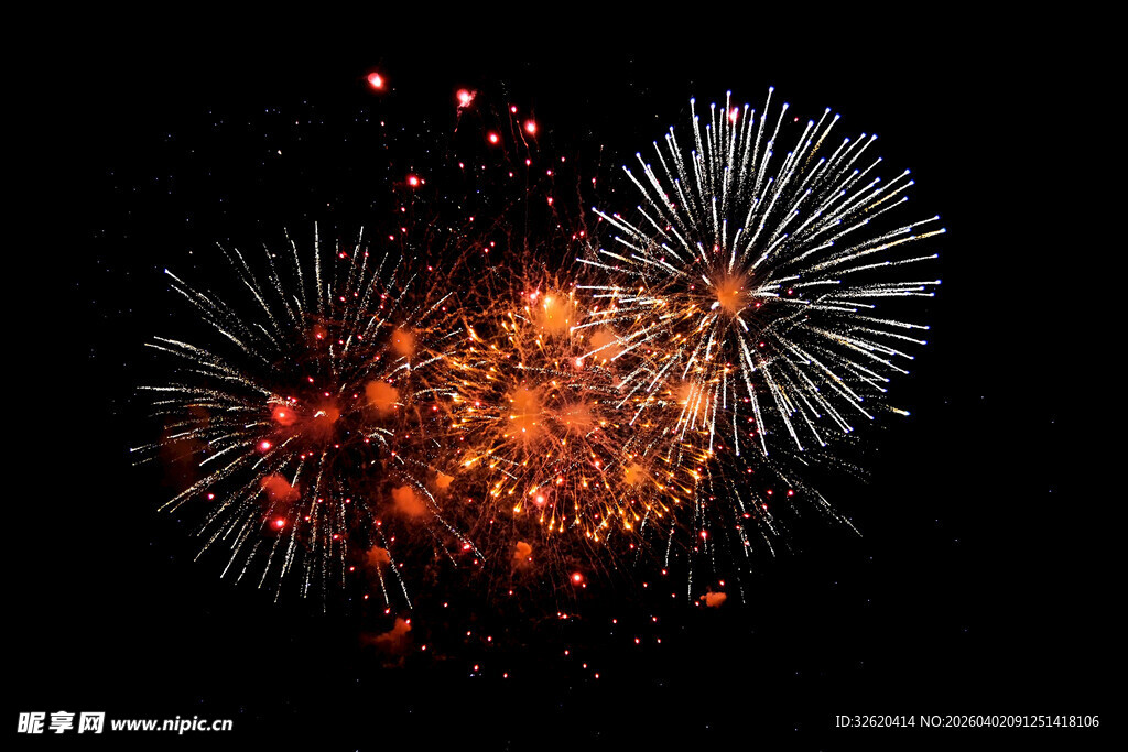 绚丽烟花绽放夜空