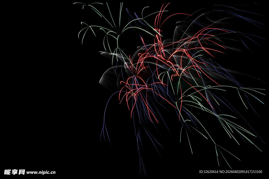 绚丽烟花绽放夜空