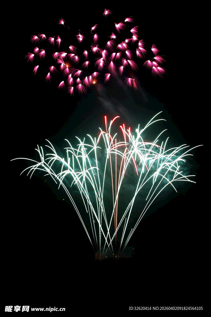 绚丽烟花绽放夜空