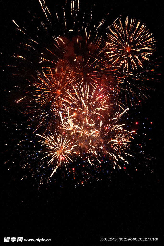 绚丽烟花绽放夜空