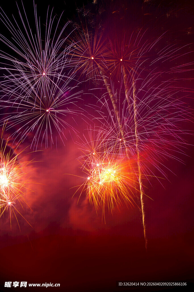 绚丽烟花绽放夜空