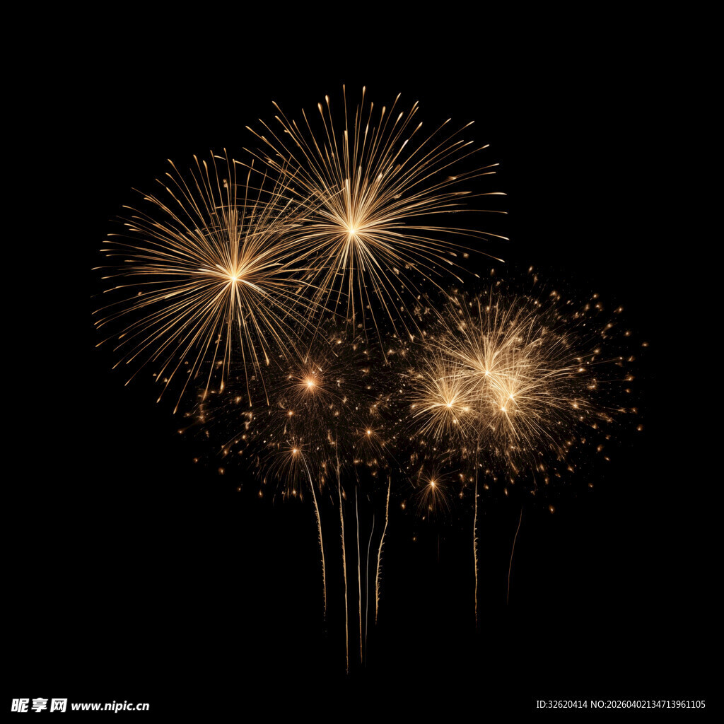 夜空中璀璨绽放的绚烂烟花