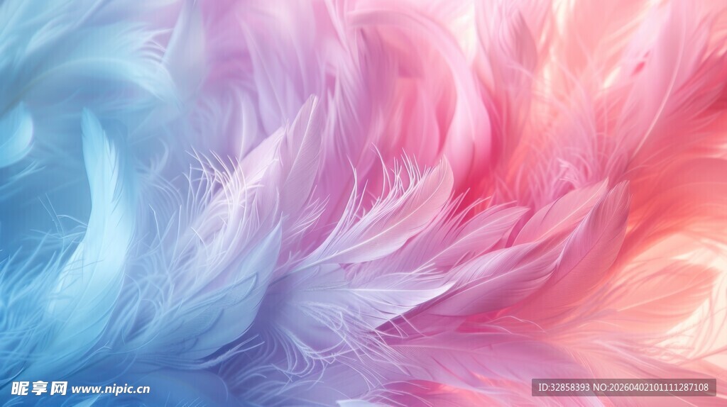梦幻渐变羽毛背景图