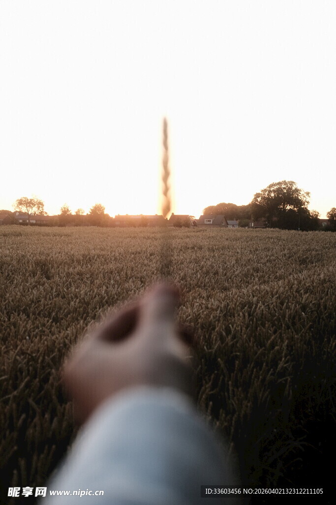 指向麦田尽头的高塔