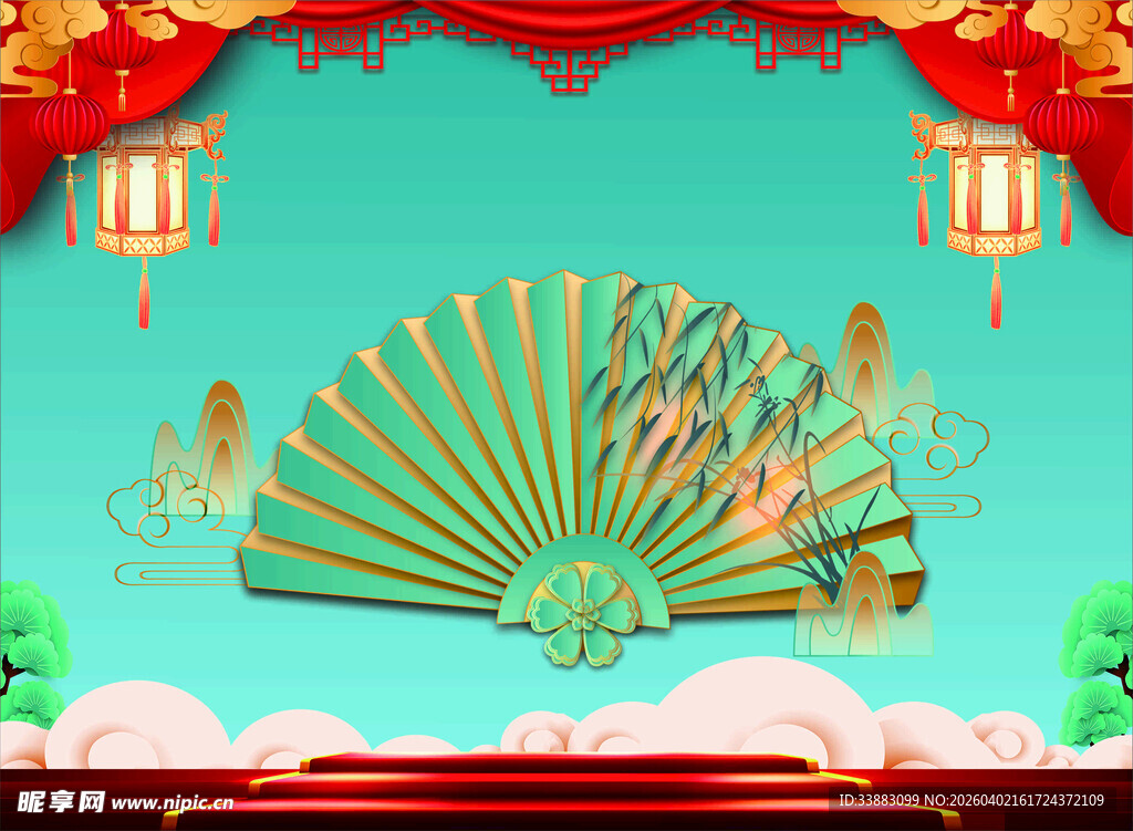 戏曲幕布背景图