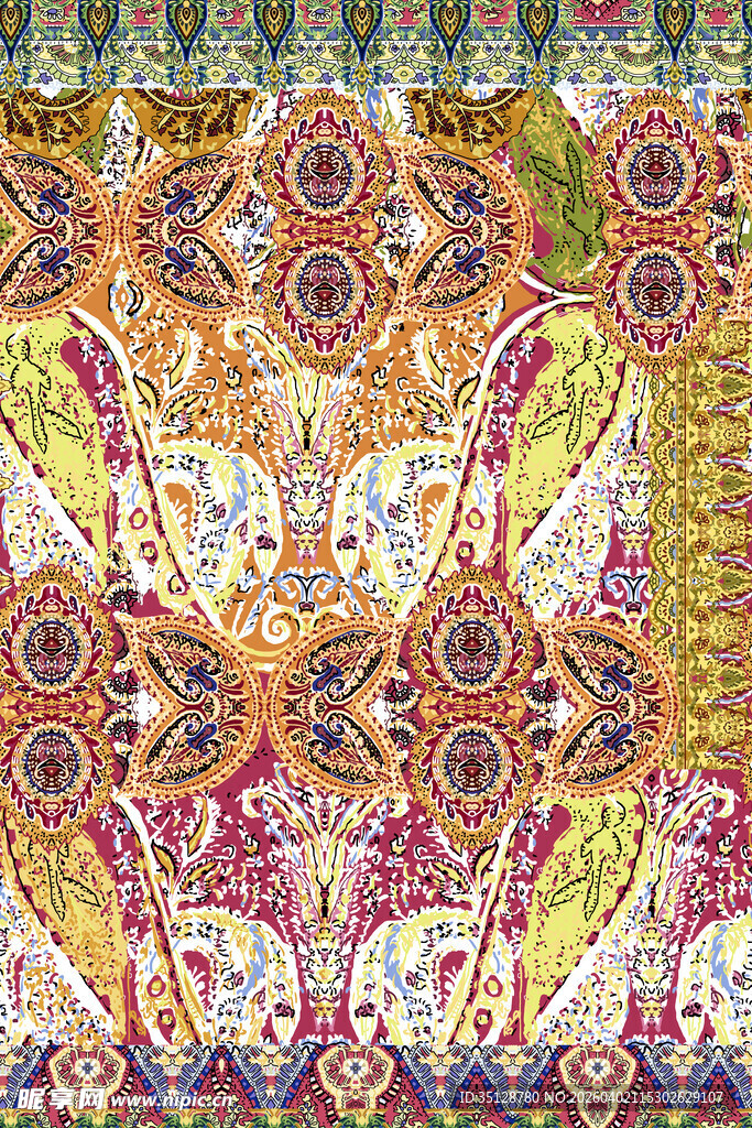 多彩民族风几何花纹图案