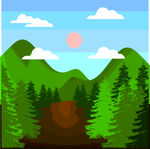 山林间的日出美景