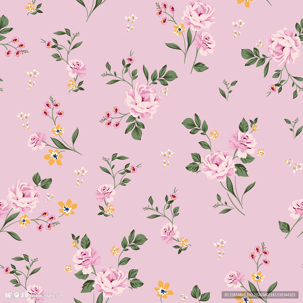 粉色 花卉 图案