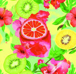 缤纷水果与花卉组合画面