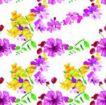 多彩花卉无缝图案背景