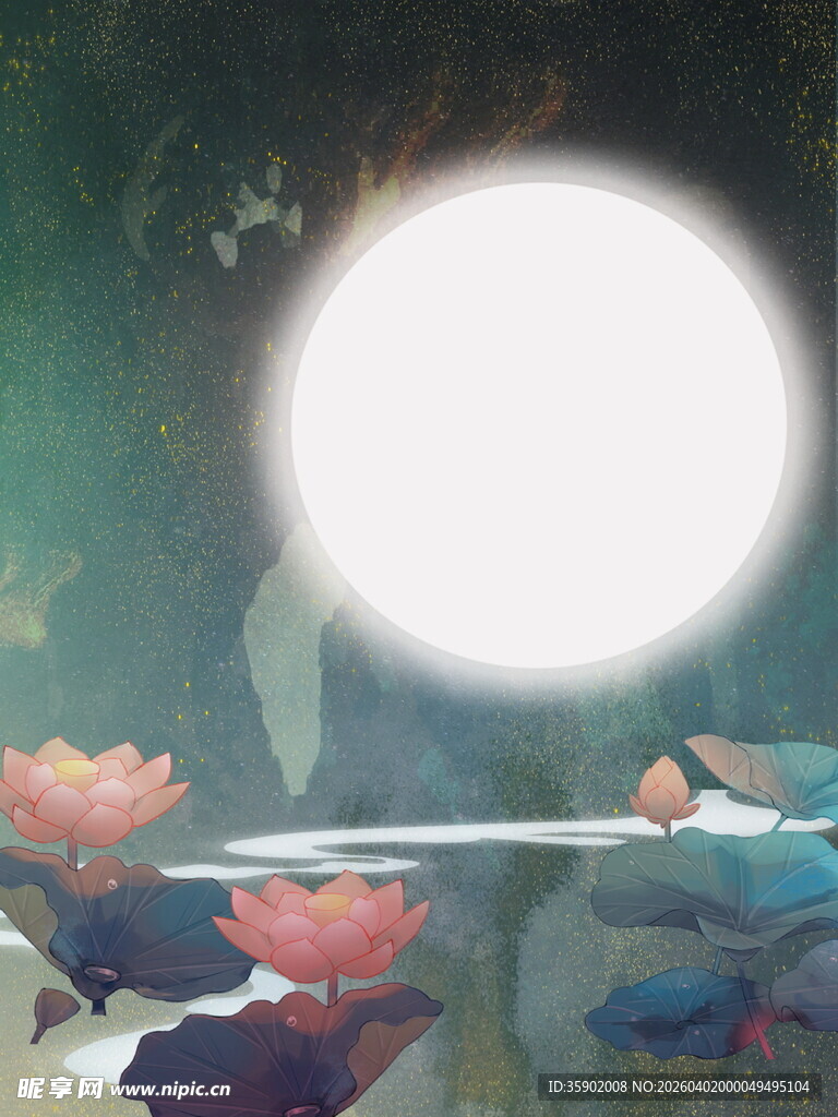 荷塘月色下的静谧美景