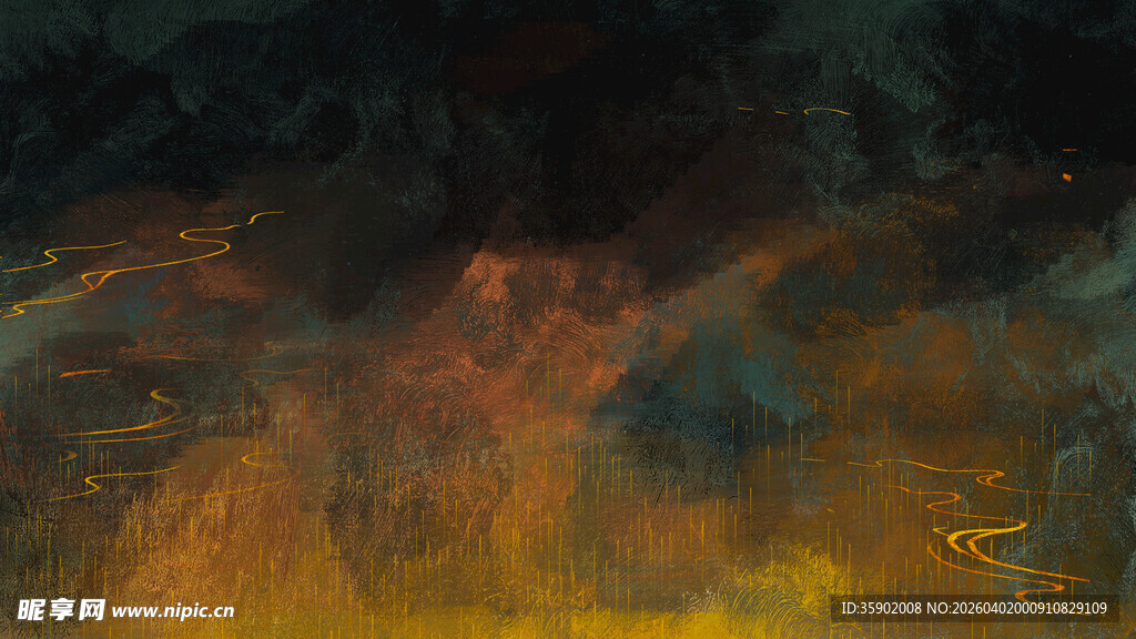 抽象炫彩流动艺术画面