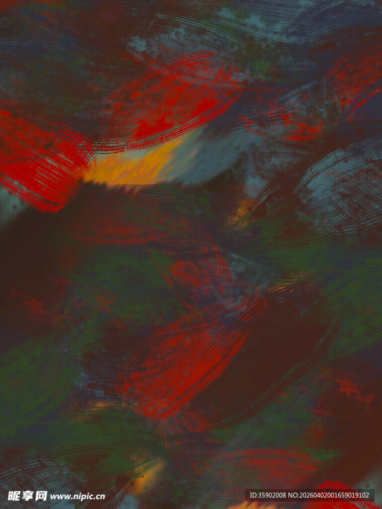 抽象色彩交融的艺术画作