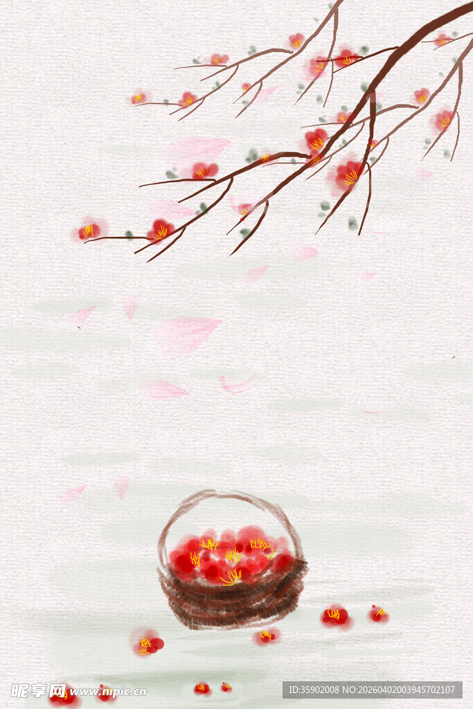 红梅落盏诗意冬日景象