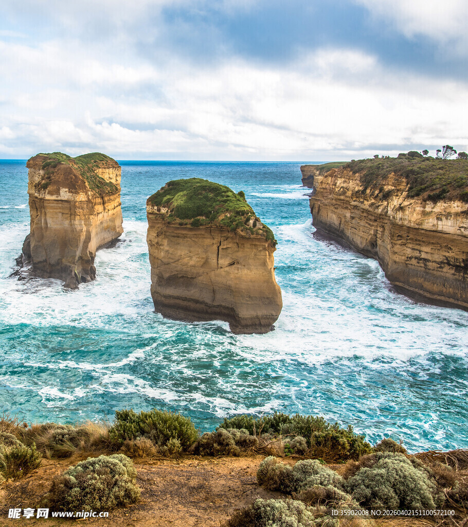 大洋路壮观海岸岩石景观