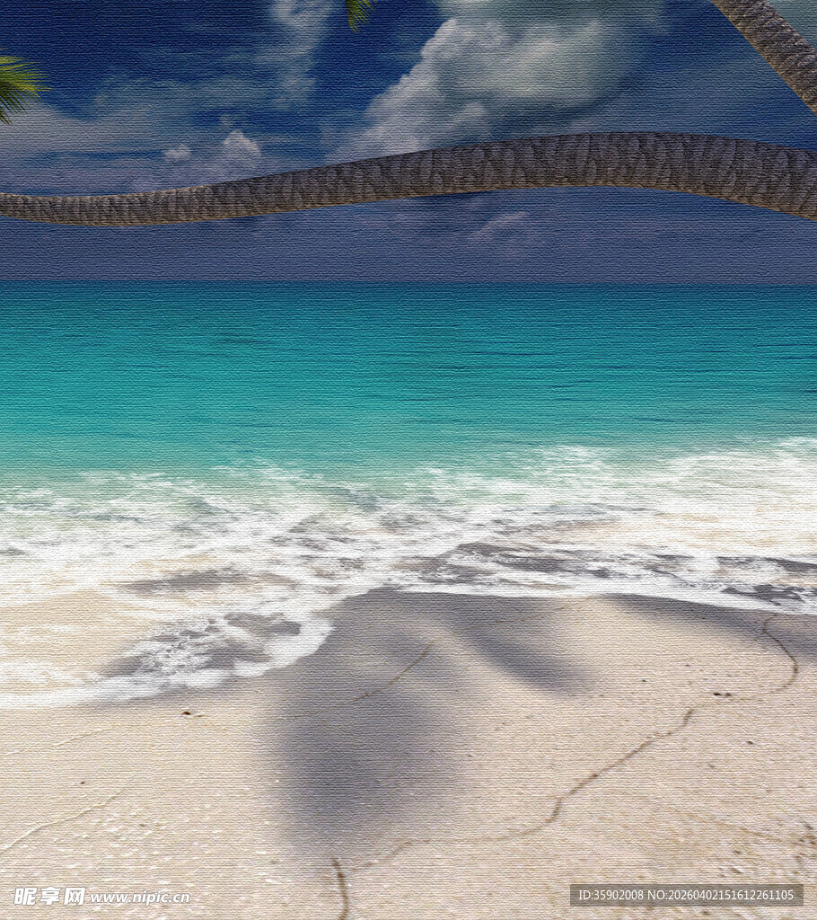 美丽海滩与清澈海水景观