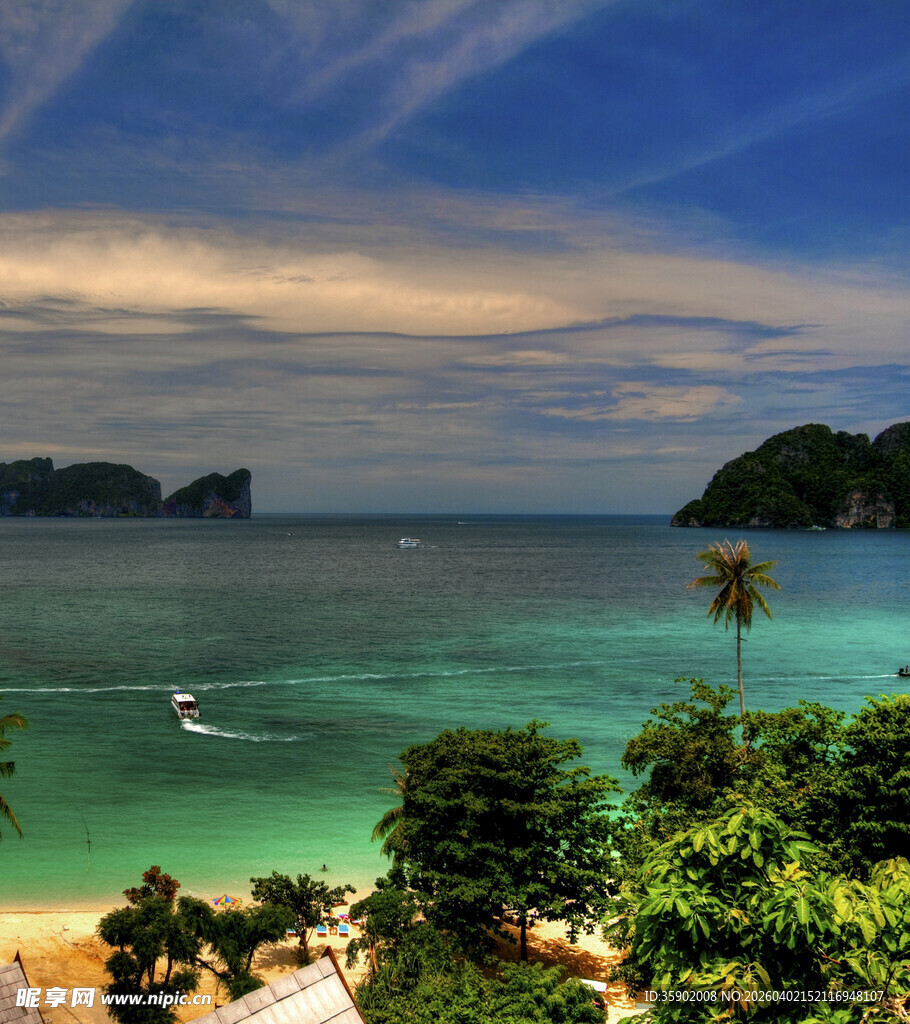 美丽海岛海滨风光景色