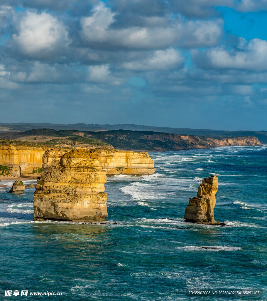 大洋路壮观海岸岩石景观
