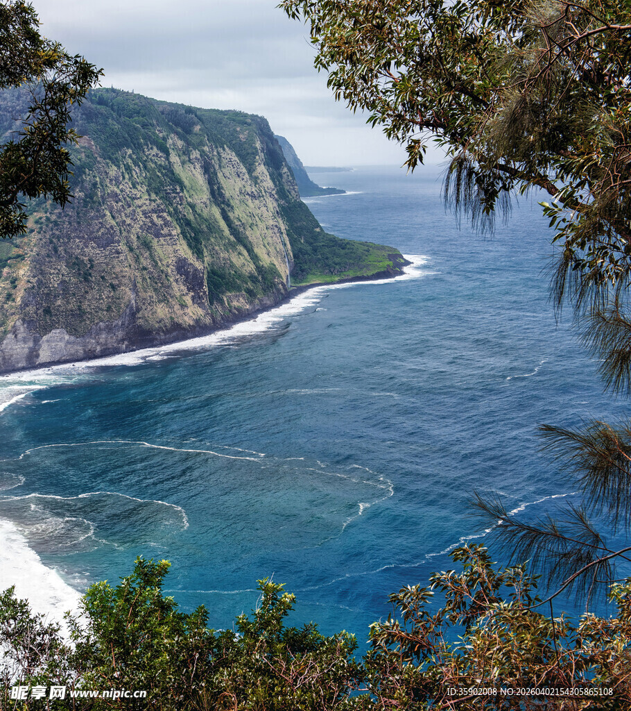 壮丽海岸风光蓝色海洋美景